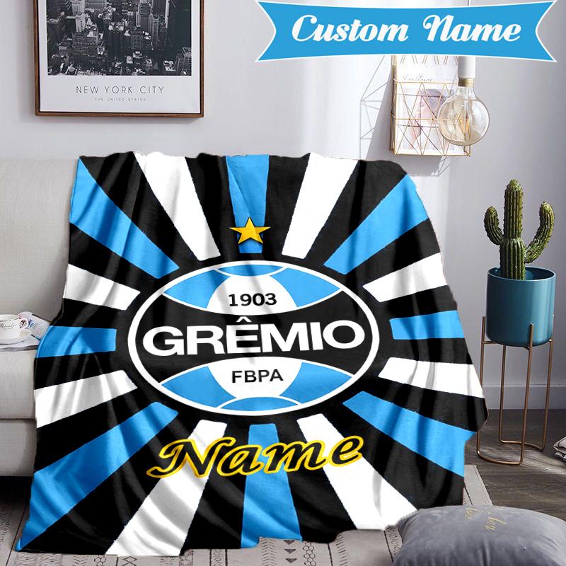 Custom Name Gremio FC Crest Design Blanket Lightweight Ideal Bedding Blanket Perfect for Travel, Camping, Living Rooms, Sofas, Christmas gift