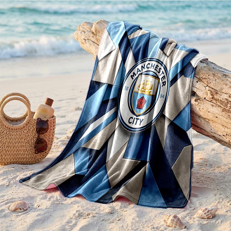 Asciugamano da Spiaggia in Microfibra con Stampa Manchester City Asciugatura Rapida Assorbente Grande Asciugamano per Spiaggia Nuoto Viaggio