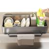 Sink Caddy Organizer with Suction Cups and Detachable Tray Space Suction Sink Drain Rack for Sponge Soap Stopper Brushes Indoors