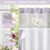 BreezeLoom - Snap-On Shower Curtain with Detachable Liner, 75-Inch x 72-Inch, Soft Lavender