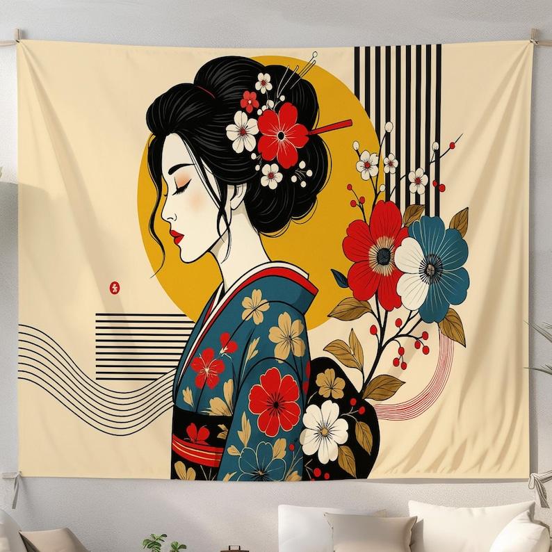 Geisha tapestry 75x100