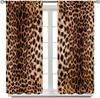 Leopard Print Curtains Brown Animal Fur Printed Lightweight Dcor Window Treatments Women Girls Bedroom Living Room Wildlife Curtain Polyester Ideal