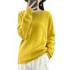 Women's Slimming Wool Pullover Sweater - Loose Knit, Versatile Autumn/Winter Base Layer, Solid Color, Round Neck.