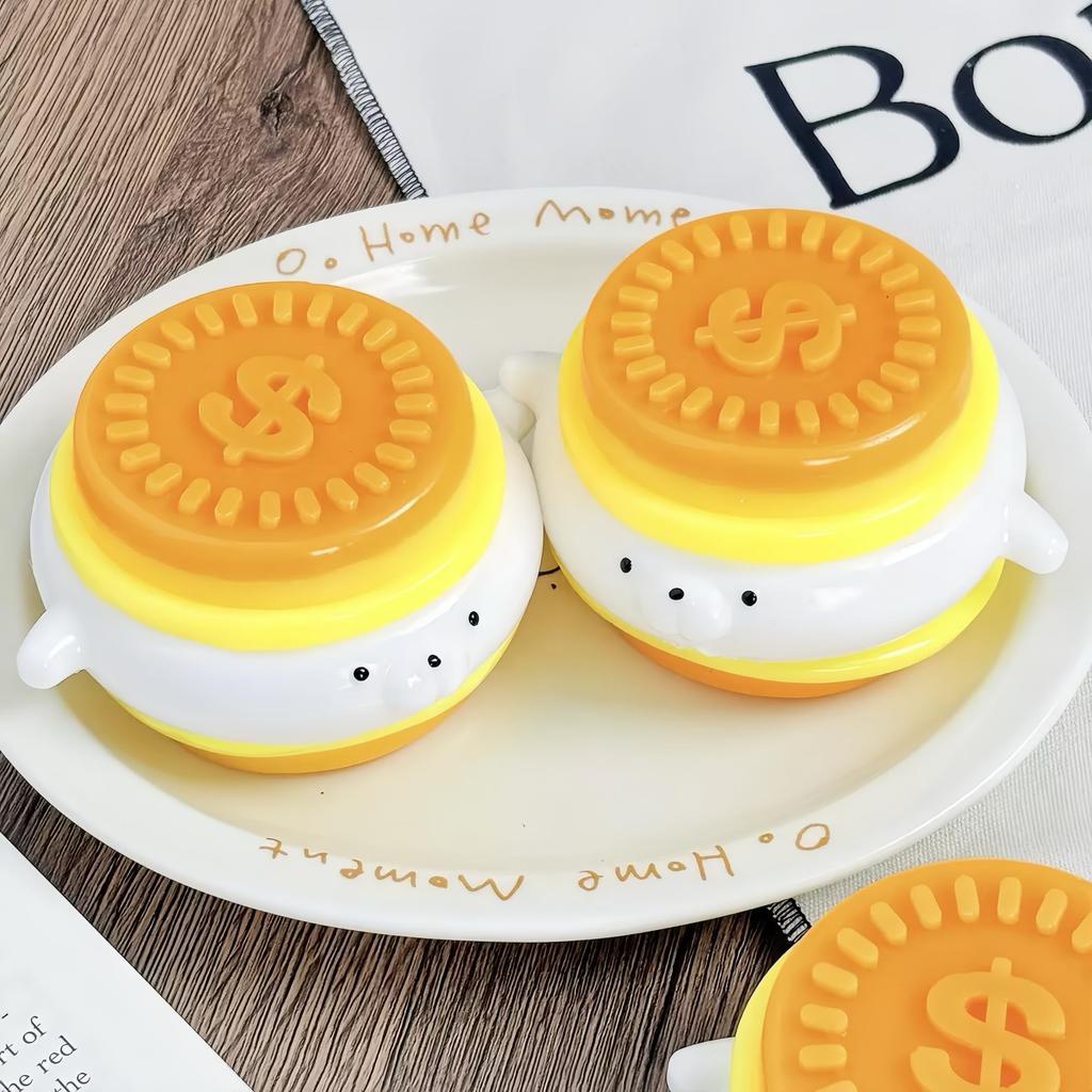 Squeeze Gold Coin Dog Pudding Toy Bouncy and Watery and Stress Relief Relaxing Squeeze Durable Suitable for Children and Gift - Resilient! [New