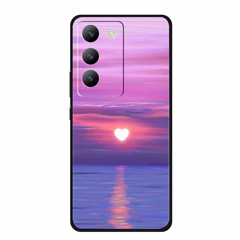Für vivo V40 SE Hülle Luxus TPU Weiches Silikon Handy Rückabdeckung für vivo V40 SE 5G Schutz Stoßfest Blumen Mädchen Niedlich Hülle