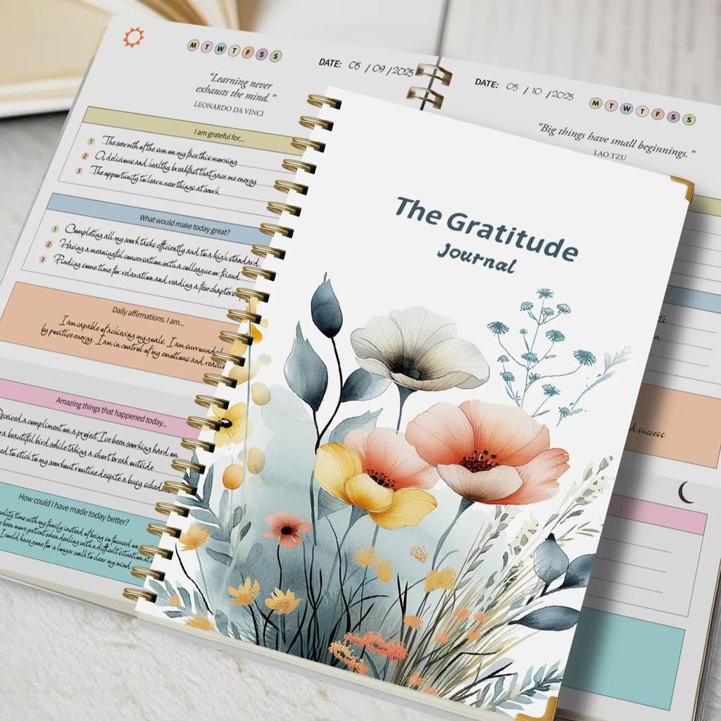 1Pc: Daily Prayer Book Undated Daily Gratitude Planner Full-Color Interior Pages Hardcover With 2Pc Quote Stickers