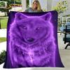 3D Wolf Spirit Fenrir Moon Dream Animal Blanket,Flannel Blanket Throw Blanket,Warm Blanket for Living Room Bedroom Beds Sofa