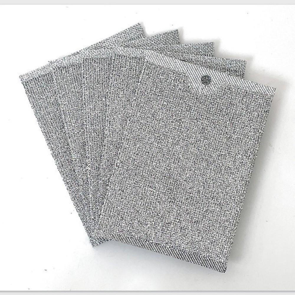 10PCS Multifunctional Steel Wire Dishcloth Non-stick Oil Cleaning Tools Kitchen Cleaning Scouring Pad Double-sided