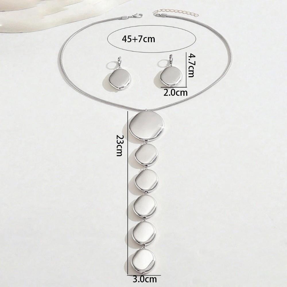 Exaggerated Pendant Necklace Earring Set Geometric Y-Shape Clavicle Chain  Jewelry Set
