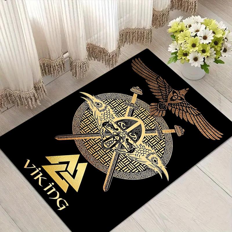 

1pc Viking Totem Print, Design Indoor Area Rug - Soft, Anti-Slip, and Durable Gaming Room Decor for Bedroom, Living Room 60cm by 90cm