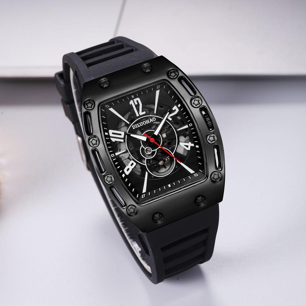 Temu Silicone Sports Quartz Men's Fashion Watch with Large Dial
