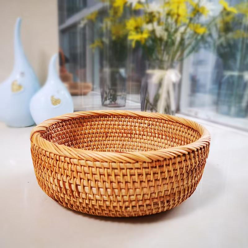 Hand-Woven Autumn Vine Snack Basket for Living Room or Table