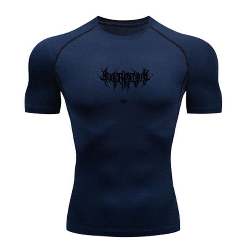 Men's Quick Dry Compression Fitness T-shirt, Breathable Slim Sport Running Top for Gym Workout Training Casual Daily Wea