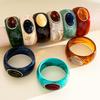 Bohemian Acrylic Bangle Europe American Style Retro Hand Ring Irregular Wide Bracelet Decoration