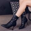 British Style Pointed Toe Stiletto Heel Ankle Boots Women's Autumn and Winter All-Matching Skinny Boots High Heel Fashion Boots