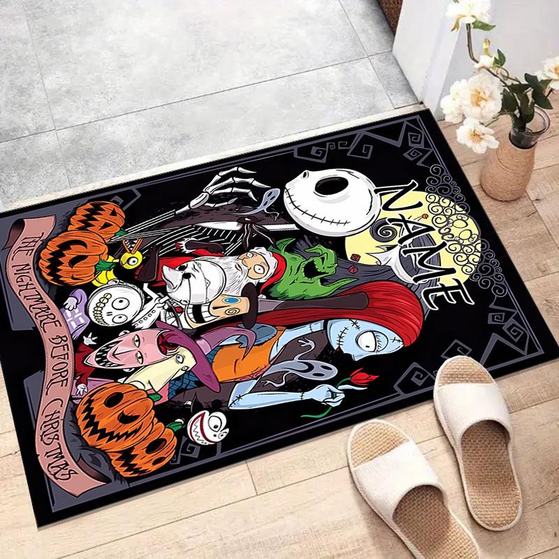 Custom Jack Mat Personalized Name, Polyester Washable Indoor Entryway Rug, Gift for Christmas, Easter, Thanksgiving Day