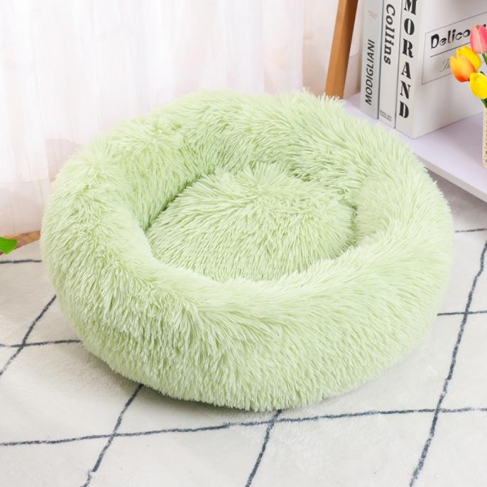 Plush Cat & Dog Bed: Cozy Autumn/Winter Nest, Soft Round Mat