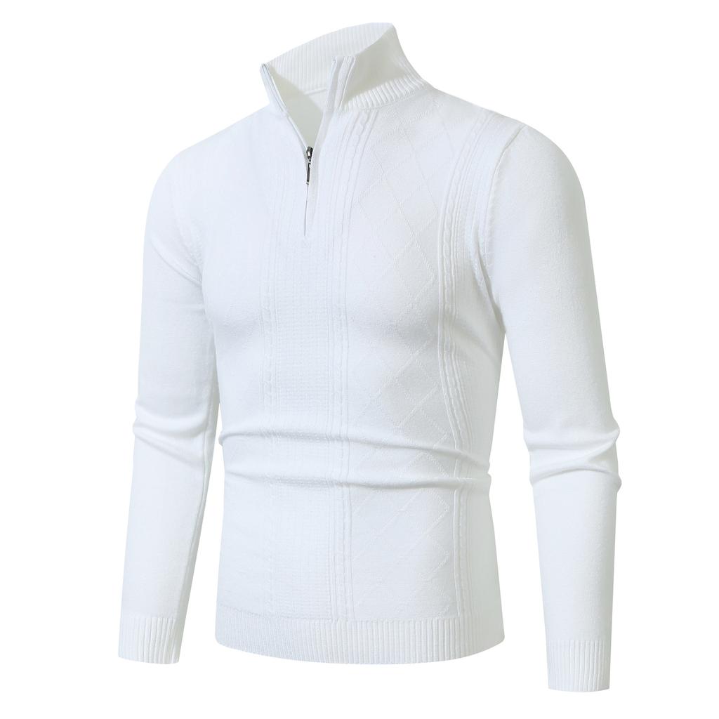 New Autumn and Winter Men's Zipper Turtleneck Cardigan Sweater Solid Color Fashion Casual Men's Sweater Jacket