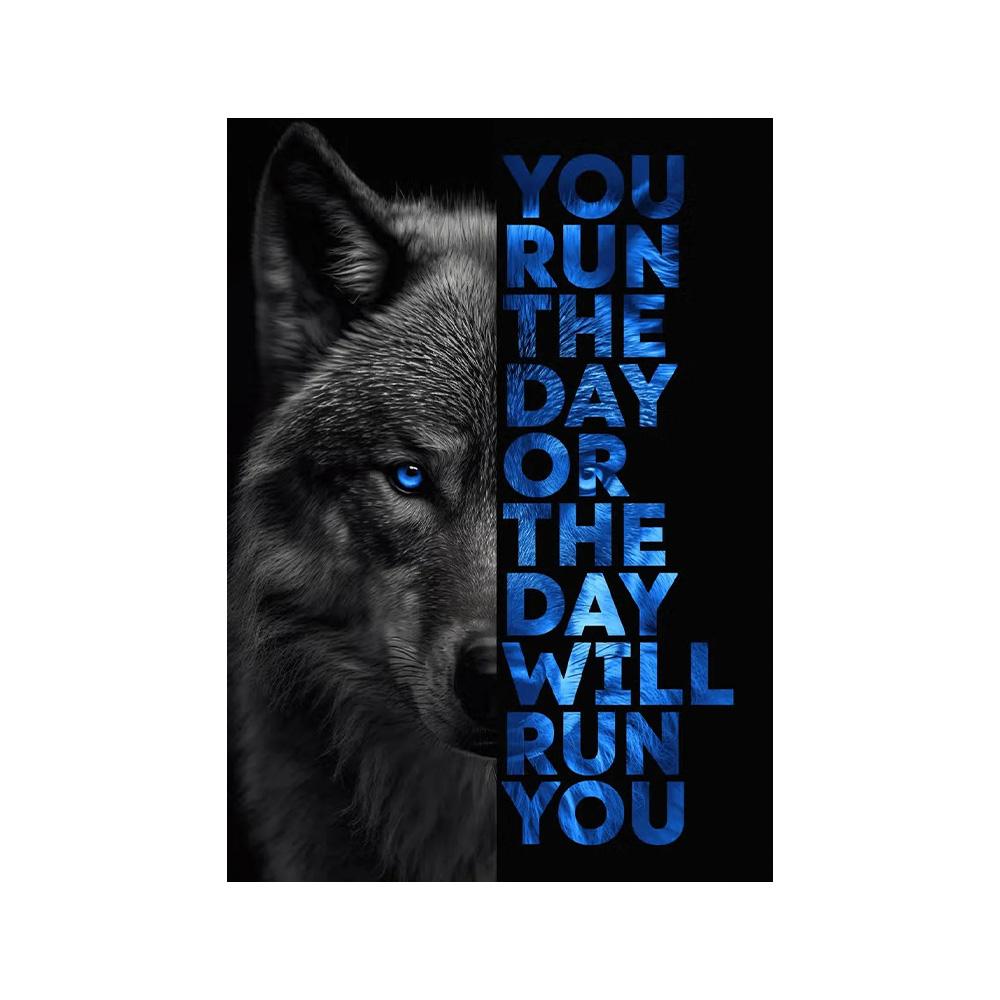 Citazioni Motivazionali Conquista Focus Pittura su Tela Leone Tigre Leopardo Animali Feroci Poster Stampa Muro Soggiorno Decorazioni per la Casa