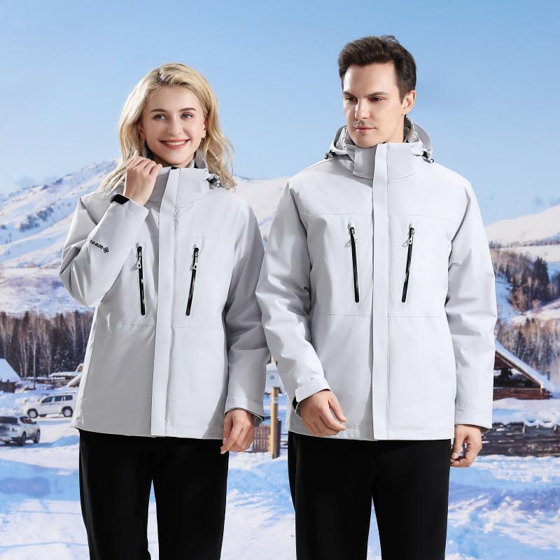 Men Women Winter 3-in-1 Waterproof Hiking Jacket With Removable Down Liner Outdoor Camping Shell