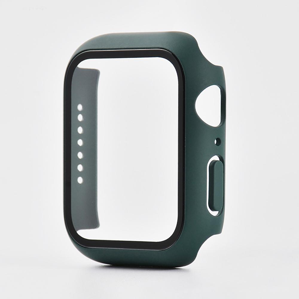 Tempered Glass+cover For Apple Watch 9 8 41mm 45mm 42mm 38mm PC Bumper Screen Protector Case iWatch Series 7 6 5 4 Se 44mm 40mm