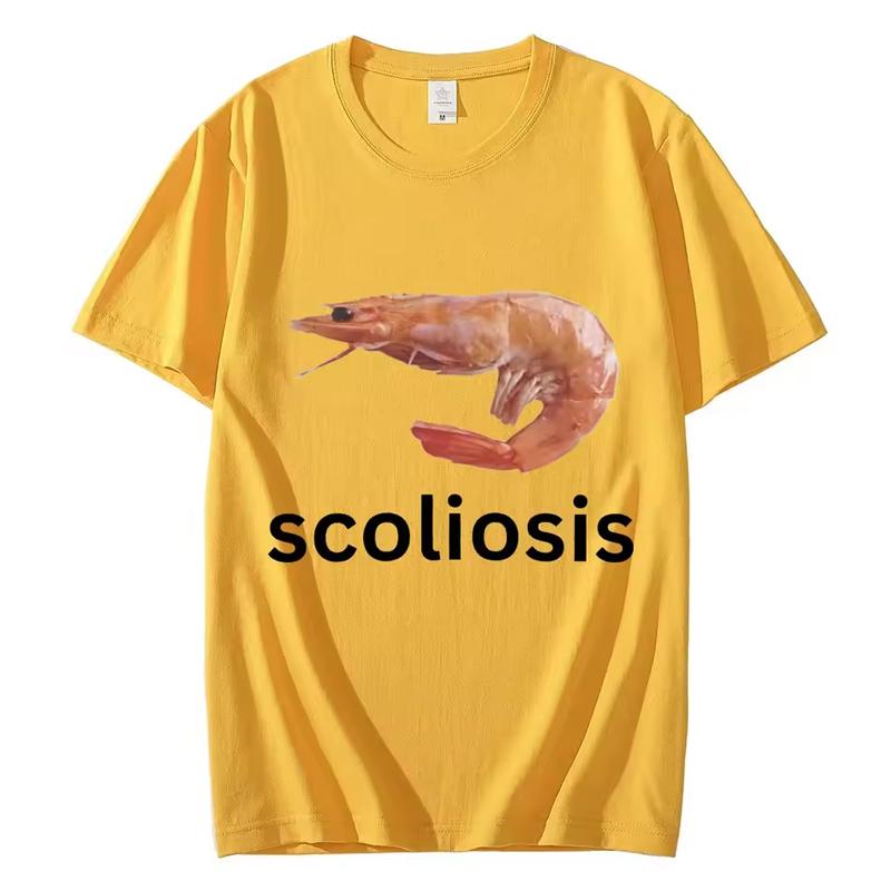 T-shirt Meme Gambero Divertente Scoliosi Unisex Moda Casual T-shirt Estiva Manica Corta Streetwear T-shirt Donna
