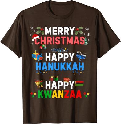 Happy Hanukkah Happy Kwanzaa Happy Holidays Unisex T-Shirt