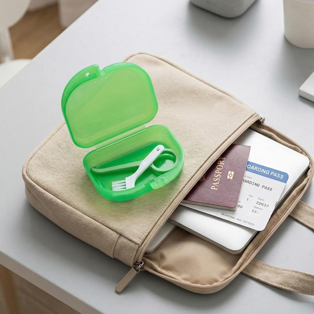 Portable Braces Cleaning Box Denture Cleaner Portable Teeth Box