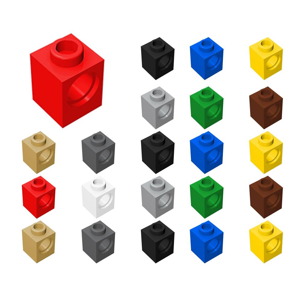 60PCS 6541 Building Block 1 X 1 with Hole Bricks Collections Bulk Modular Toys For Technical MOC DIY Figure Assembled Kids Gift
