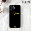 AK47 Handgun Gun Bullets Funda Case para Apple iPhone 14 11 13 12 Pro 7 XR X XS Max 8 Plus 6 6S 14Pro Preto Soft Phone Shell