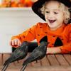 Artificial Crows Halloween Birds Black Feathered Crows 6.3 Inches Pumpkin Light Accessories Raven Decor Ornaments For Party