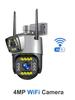 Nytt EU Dual Lens 4G IP-kamera WiFi 8MP 4K overvåkingskameraer Trådløst utendørs Smart Home Night Vision V380 digital zoom CCTV-kamera