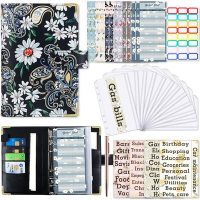 A6 Colorful Printed Binder Budget Loose-leaf Notebook Binder Budget Planner Money Organizer Cash Budget Financial Planner Hand Book