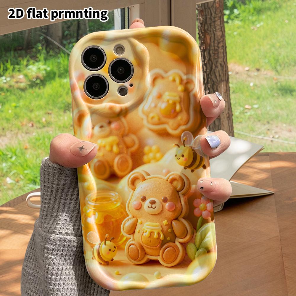 Phone Case: 2D flat design, fits iPhone 18, 17, 16, 15, 14, 13 Pro, Honey Bear Cookie, perfect Christmas and Halloween holiday gift