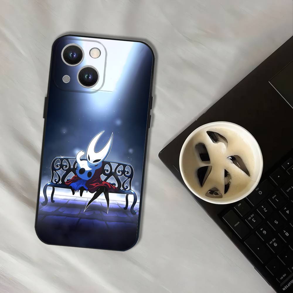 Hot H-Hollow K-Knight Game Wear-resistant Phone Case For iPhone 17,16,15,14,13,12,11,Pro,XS,Max,XR,Plus,Black Soft Cover