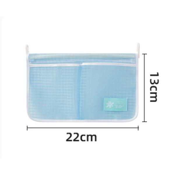 1Pc Kühlschrank Lagerung Mesh Tasche Küche Organisatoren Tragbare Gewürz Lebensmittel Snacks Net Tasche Doppel Fach Hängen Tasche Weiß Blau