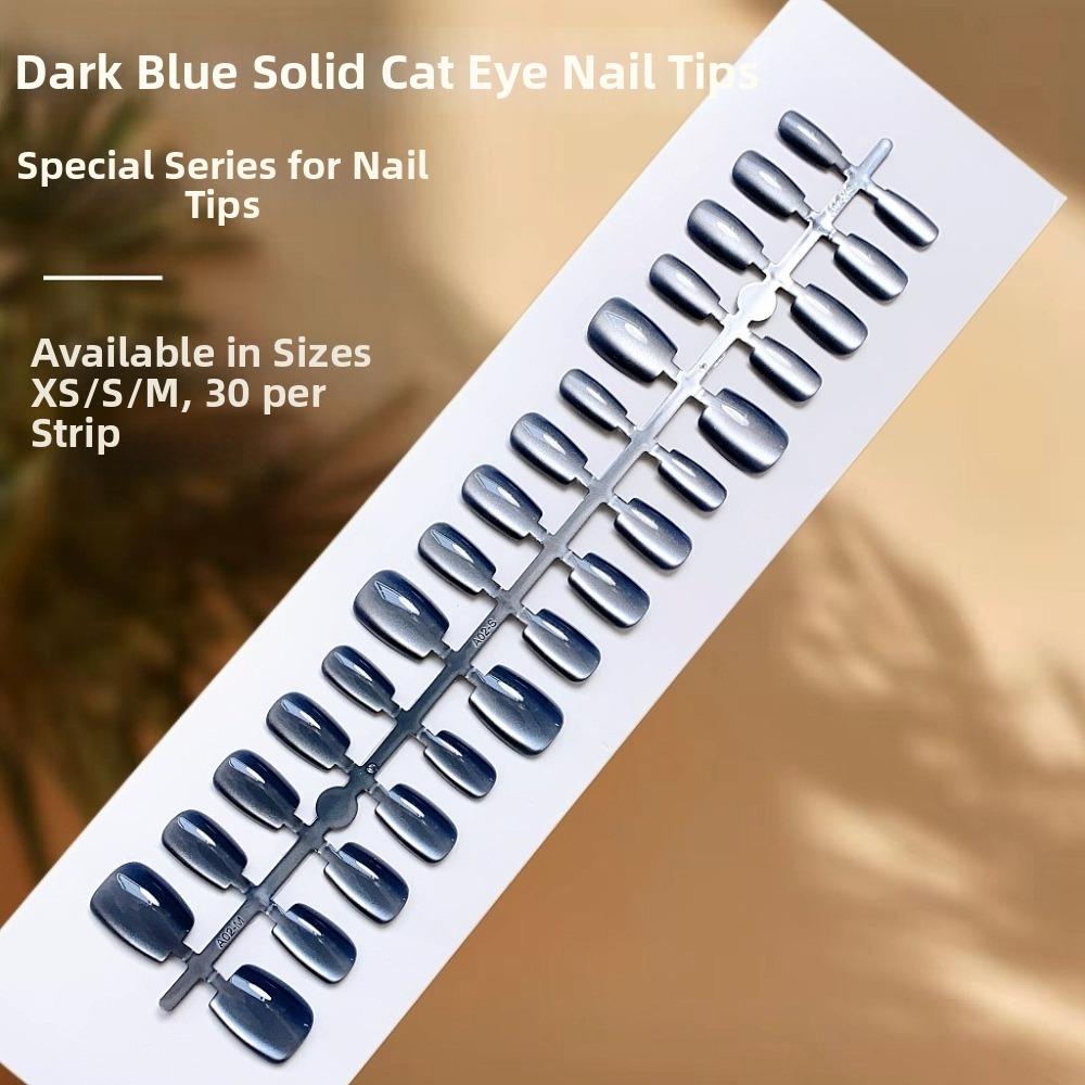 30Pcs Cat's Eye Press On Nails Full Cover Nail Tips Popular Press On Fake Nails for Nail Art