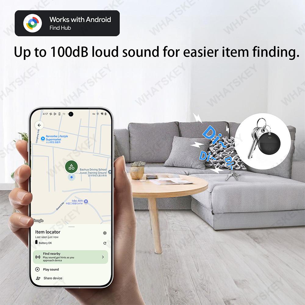 1/2/4PCS Google Find My Supported Android GPS Tracker,Works with Google Find Hub Device,Anti-Lost Locator for Key Bag Wallet Car