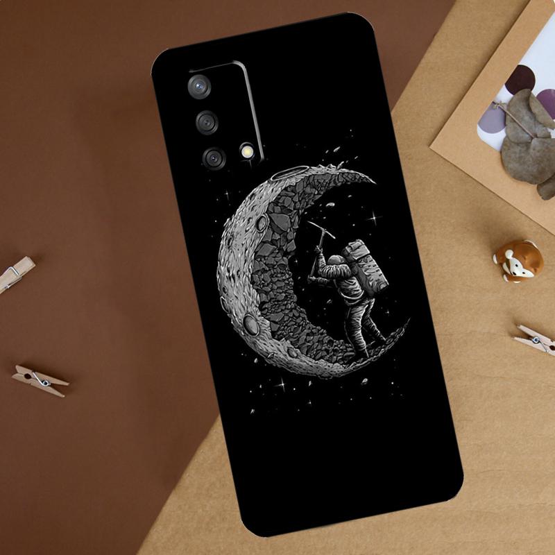 Aesthetic Space Moon Astronaut For Oppo A18 A38 A58 A78 A98 A40 A60 A80 A74 A94 A54 A16 A76 A96 A15 A57S A17 A77 Phone Case