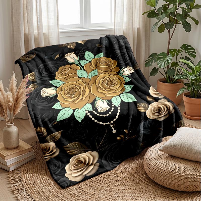 Golden Jungle Leopard 1 Theme blanket Lightweight Warm Flannel Blanket Decorative Throw Blanket for Home Decoration