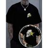 Trendiges kurzärmeliges T-Shirt mit Totenkopf- und Sternenprint, beidseitiger Druck, Design vorne und hinten