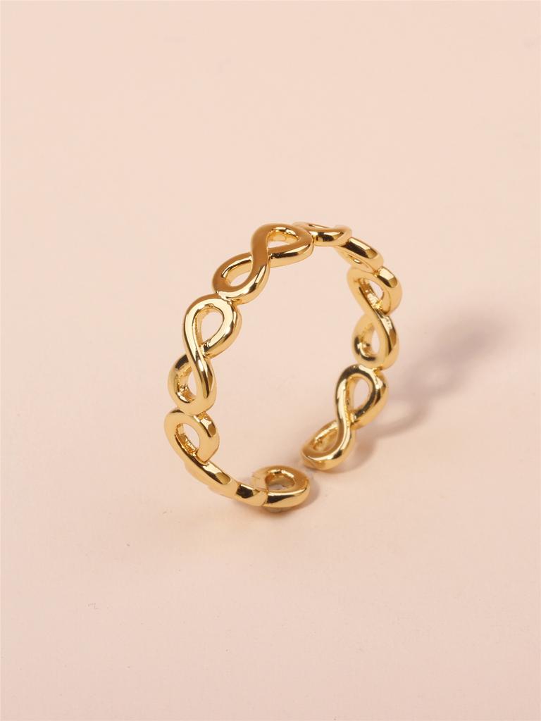 Fashion Niche Design Sense Versatile Opening Adjustable Ring, Gold Stacked Fashionable Simple Ring
