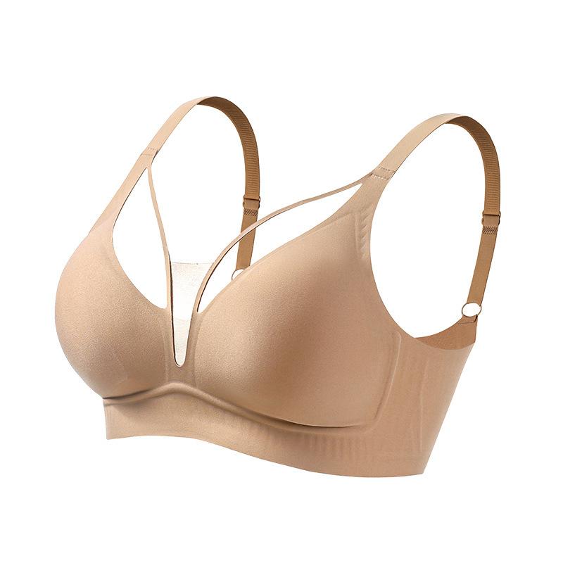 Jelly glue, sexy breasts, less hollowed-out mesh, closed breasts, no steel ring text, bras gather new models