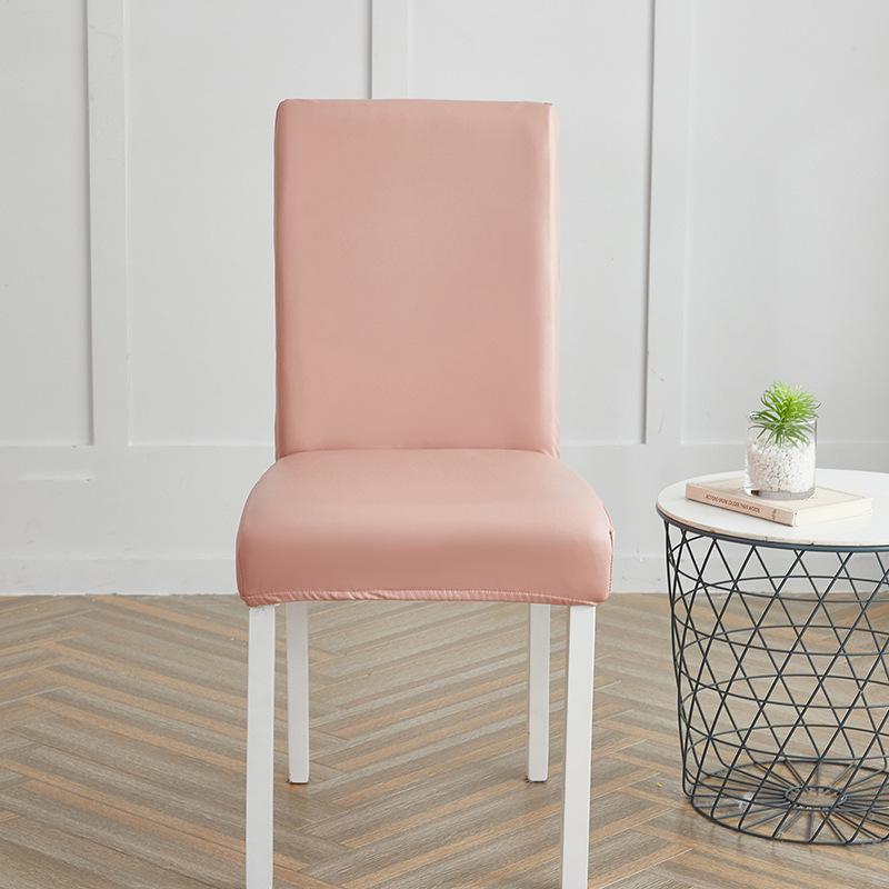 Solid Color Elastic Leather Seat Set Dining Chair Office Waterproof Dustproof Chair Cover