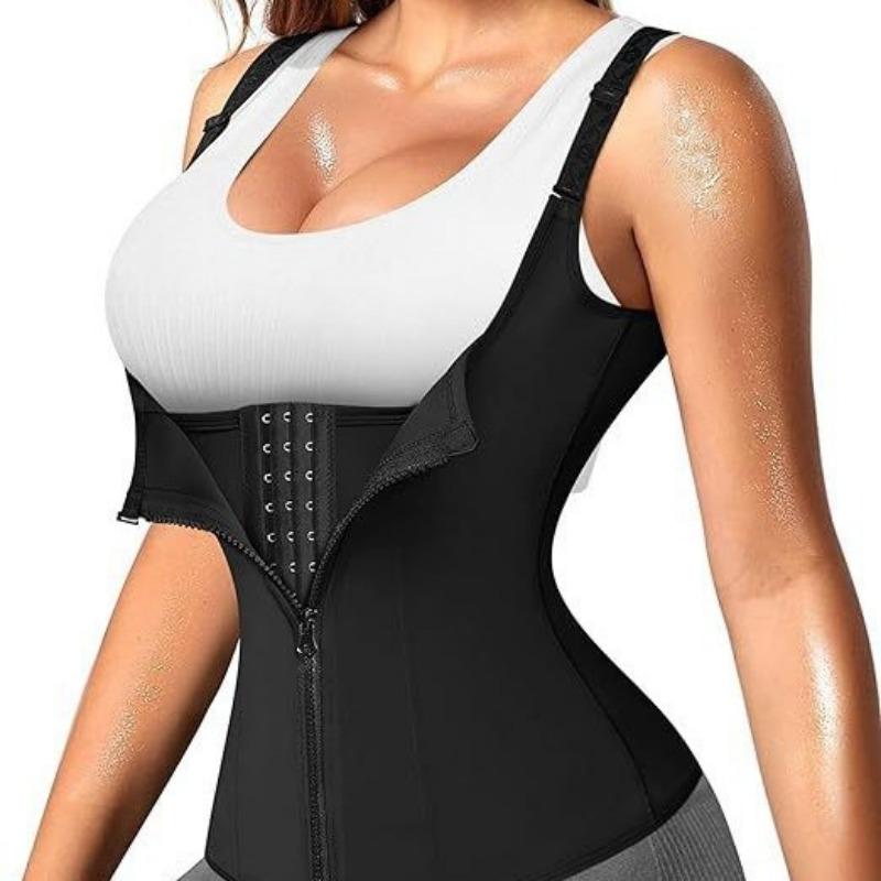 Zippered Women's Body Shaping Tummy Control Waist Corset Neoprene 3-Layer Patch Sweat-wicking Vest Shapewear