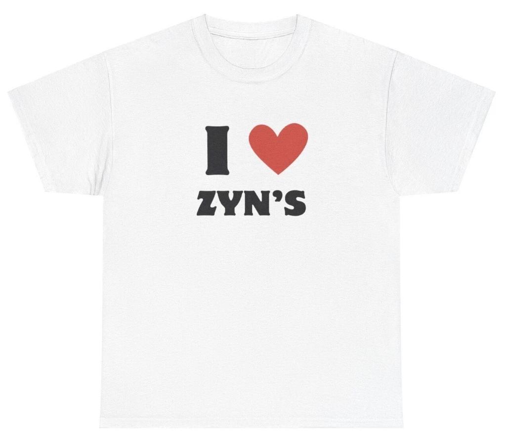 I Love / Heart Zyns T Shirt Funny Sarcastic Silly Nicotine Lover Meme Humor Tee