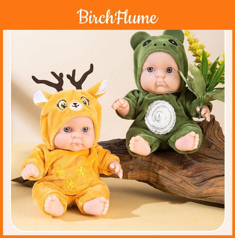 Adorable 8-inch Plush Reborn Doll Panda Realistic Baby Toy Birthday Gift For Girls