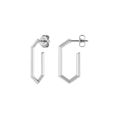 Authorized Retailer Olivia Burton Signature Ever Stacked Honeycomb Silver Hoop Earrings 24100292 [OLIVIA BURTON] Women's