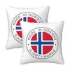 Bandera de Noruega 2 Piezas Funda de Almohada Cuadrada Funda de Cojín Decoración para Cojín Almohada de Abrigarse Confort para Hogar Sofá