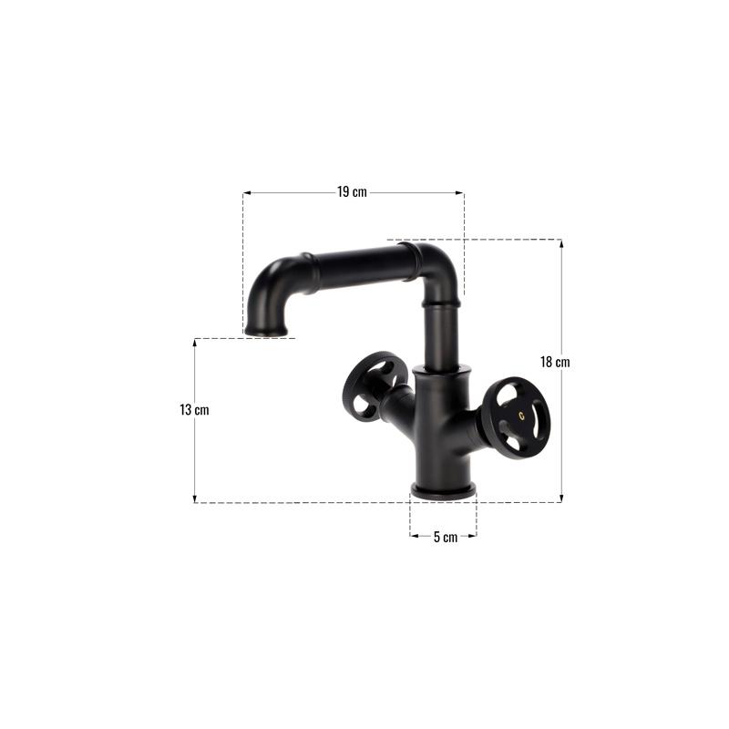 DARTFORD 1 low black free-standing washbasin tap